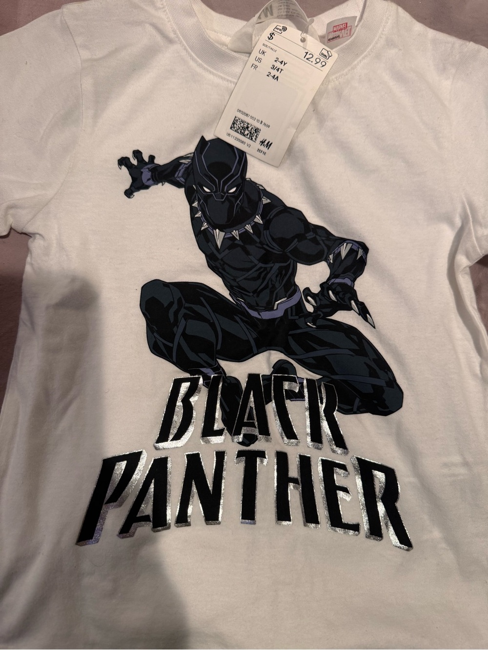 Marvel White Black Panther Graphic Tee